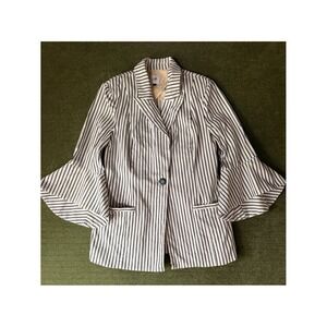Cabi White & Navy Striped Blazer – Size 10